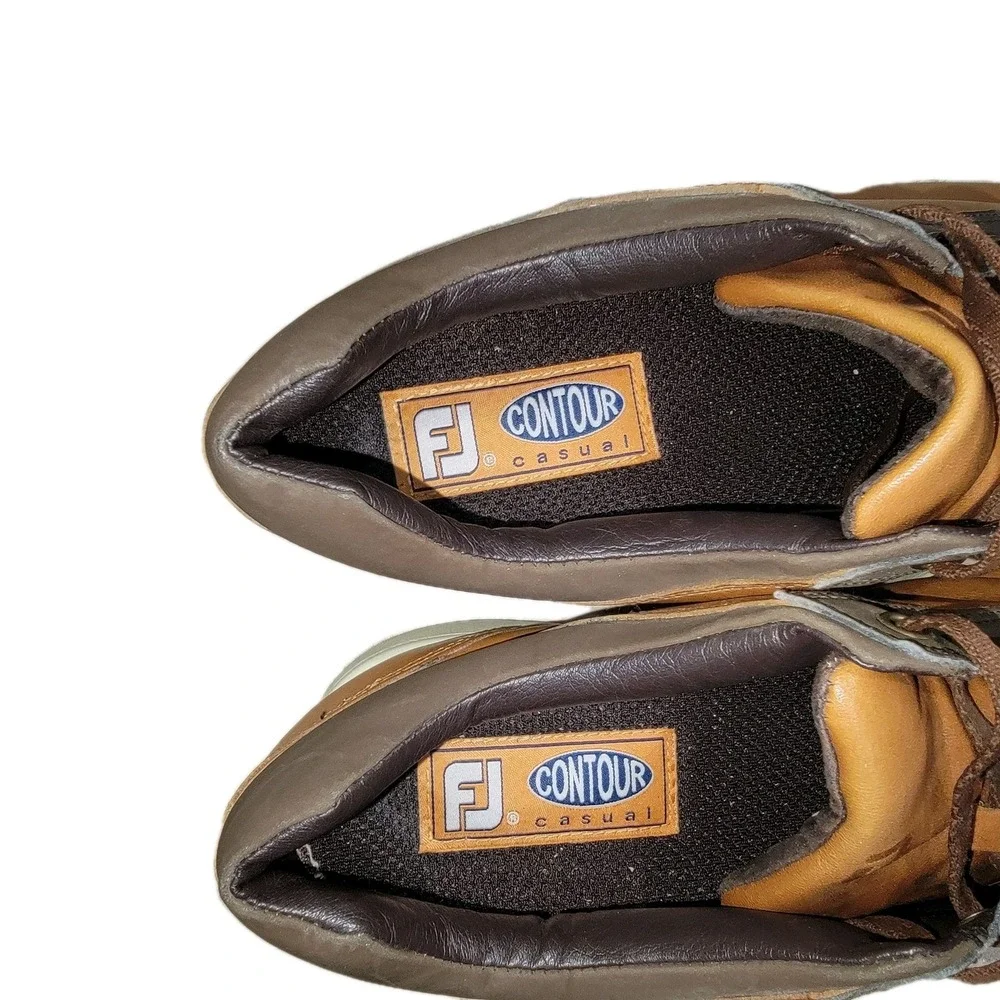 Footjoy FJ Contour Casual Men's Golf Shoes Size 11 Brown Leather Spikeless 54212